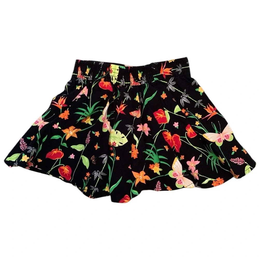 Vintage Gymboree 2004 Tropical Paradise Black Floral 3T Skirt Butterflies Red